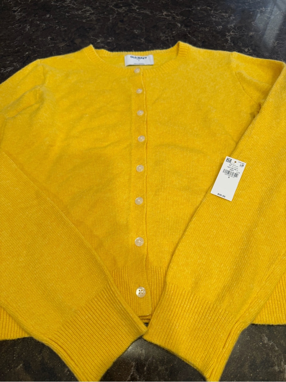 Old Navy Men's Bright Yellow Button-Front Cardigan